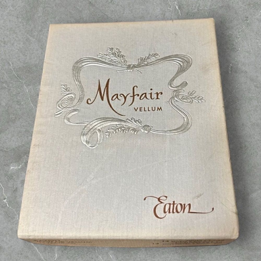 Vintage Mayfair Cream Vellum Notecards & Envelopes NIB